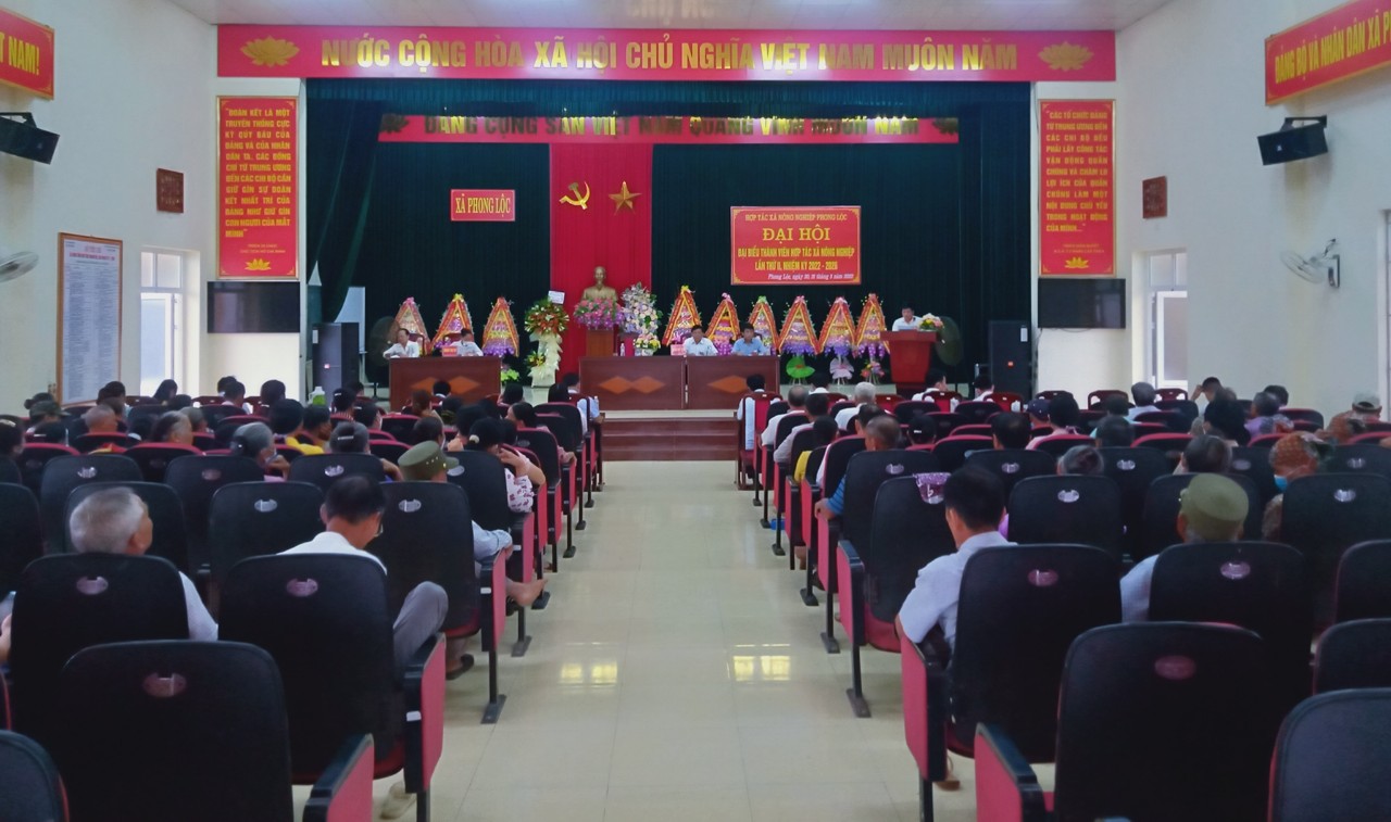 Đại hội đại biểu thành viên Hợp tác xã Nông nghiệp xã Phong Lộc lần thứ II, nhiệm kỳ 2022 - 2026